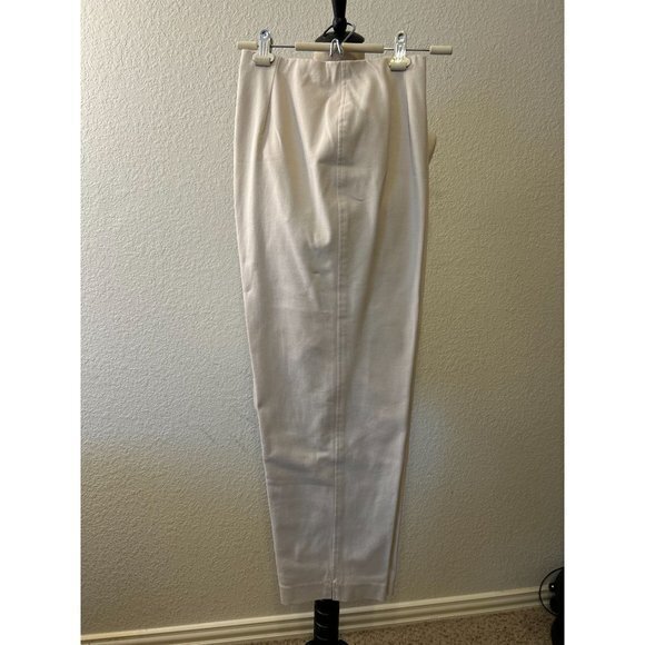 Womens Easy Spirit Stretch Pull On Beige Tan Cream Cotton Pants Size Zip Button - Picture 2 of 10